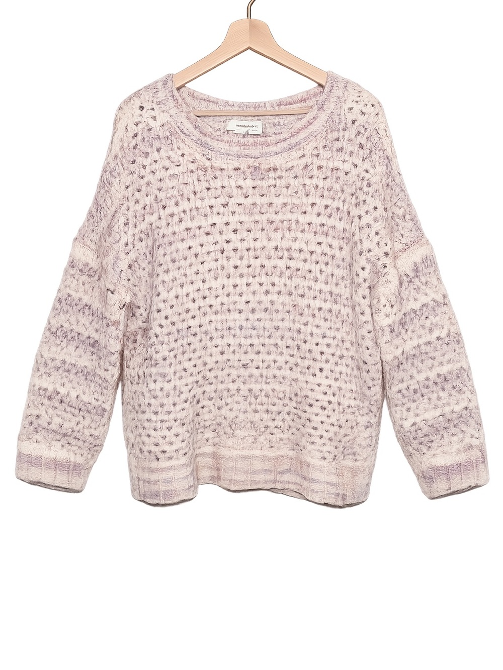 Anthropologie Chunky Open Knit Sweater Pastel Marled Boho Cottagecore Cozy - Picture 2 of 8